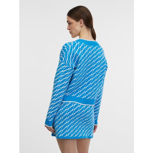 Orsay Blue Women's Patterned Cardigan - Women's Cene