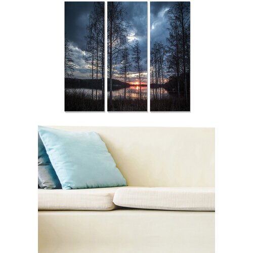 Wallity MDF1365288 multicolor decorative mdf painting (3 pieces) Cene