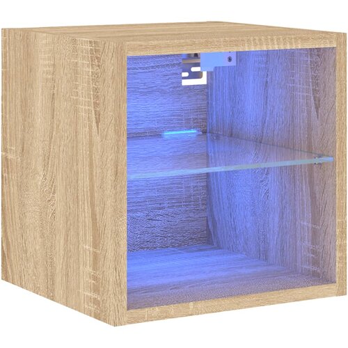Maison Chic Stenska TV omarica - TV stojalo - Televizijska omarica z LED lučkami sonoma hrast 30x28,5x30 cm, (21701862) Cene
