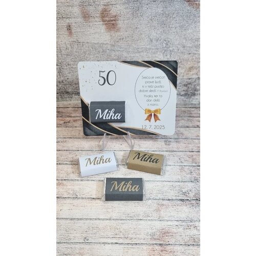  Sladka darilca za Abrahama – črno bela ploščica s čokoladico KABR 100-16c Cene