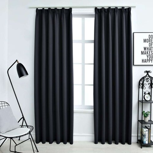  Zavjese za zamračivanje s kukama 2 kom crne 140 x 225 cm Cijene