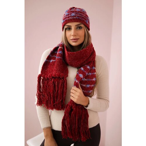 Kesi marka niezdefiniowana Women&amp;#039;s set with a shawl Anika K304 red Slike