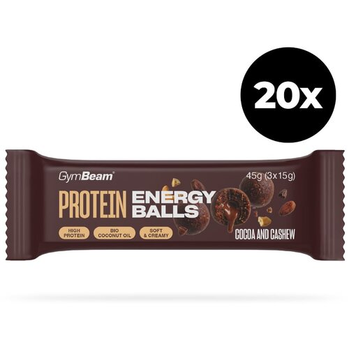 GymBeam Protein energy balls 20 x 45 g cocoa and cashew Cijene