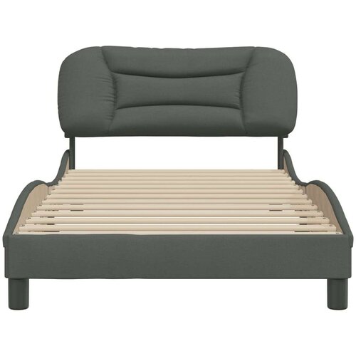 VidaXL okvir za krevet s uzglavljem tamnosivi 100x200 cm od tkanine Slike