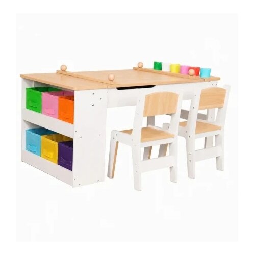 Kinder Home Dečija drvena prodavnica 2 u 1, kuhinja, postolje, police, tabla i dodatna oprema ( W10A222B ) Slike