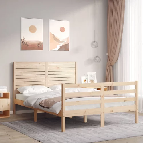  Okvir kreveta s uzglavljem 140 x 190 cm od masivnog drva