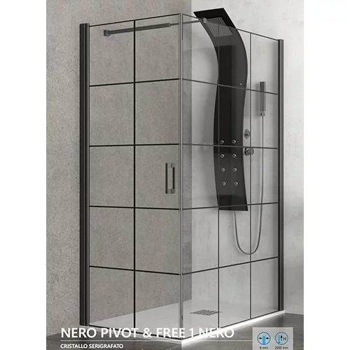 Karag Tuš kabina Nero Pivot Free 90x140