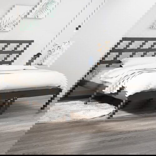 Furnova Posteljni okvir siv iz trdnega lesa 200x200 cm, (21942232) Slike