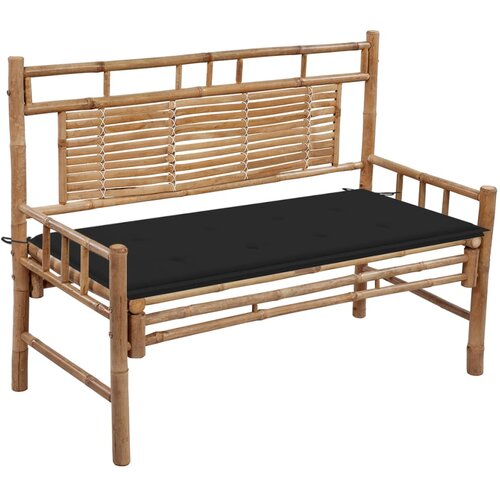 The Living Store Vrtna klop z blazino 120 cm bambus - Vrtna Klop, (21437870) Slike