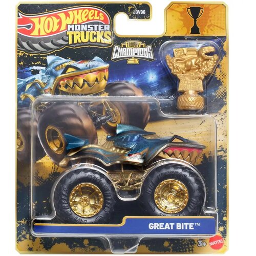 Mattel Hot Wheels Monster Trucks: Great Bite pobjednički autić s peharom 1/64 – Cene