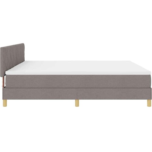  LED Box Spring Krevet Sivo-smeđa 200 x 200 cm tkanina Slike