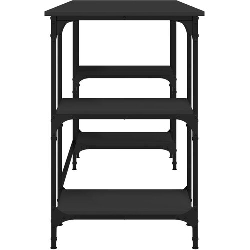  Radni stol crni 140 x 50 x 75 cm metal i konstruirano drvo Slike