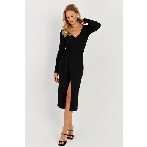 Cool &amp;amp; Sexy Women&amp;#039;s Black Double Breasted Camisole Midi Dress Slike