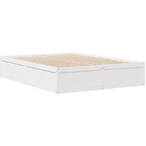 vidaXL Okvir za krevet bijeli 150x200cm od masivne borovine