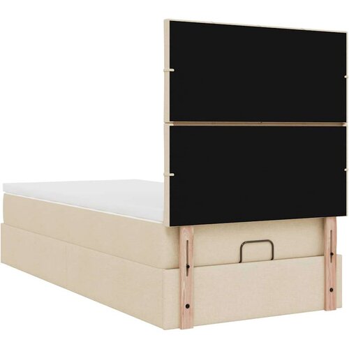 VidaXL otomanski okvir kreveta s madraca krem 100x200cm od tkanine Slike