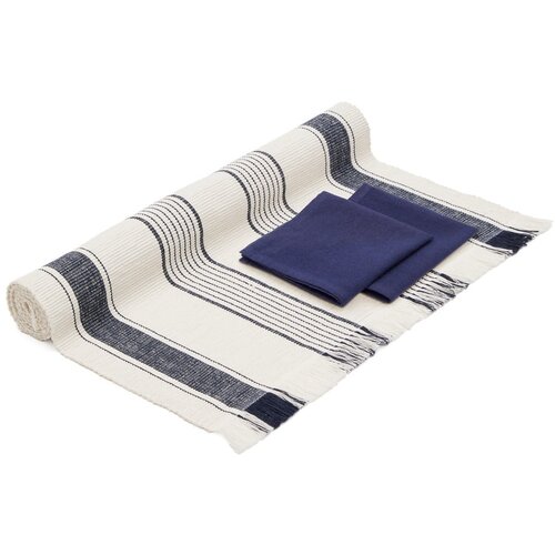 Kave Home Bombažen komplet tekača in prtičkov 3 ks 50x150 cm Sonima – Cene
