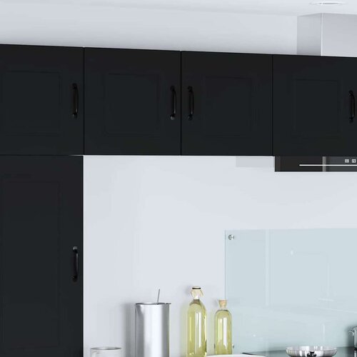  Zidni kuhinjski ormarić s policom 2 pcs Crna 40 x 31 x 40 cm Slike