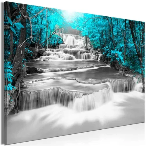  Slika - Cascade of Thoughts (1 Part) Wide Turquoise 90x60