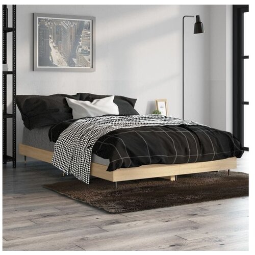 VidaXL Okvir za krevet boja hrasta 120x190 cm od konstruiranog drva Slike