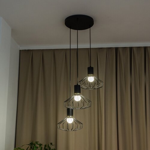  Visilica na sajli SOLANO 3xE27/15W/230V crna/zlatna Slike