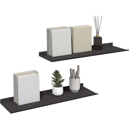  Polica na zidu s policom Zidne 2 pcs Crna 60 x 18 x 2 5 cm Slike