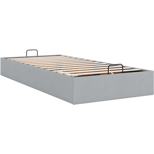 VidaXL Okvir kreveta bez madraca svjetlosivi 90x200 cm od tkanine Slike