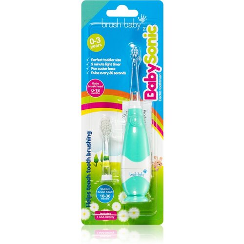 Brush Baby BabySonic električna zobna ščetka za otroke 0 – 36 mesecev Teal 1 kos Cene