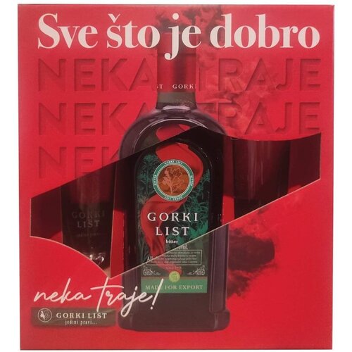 Gorki List Liker 0,7l + 2 ča&amp;scaron;e Slike