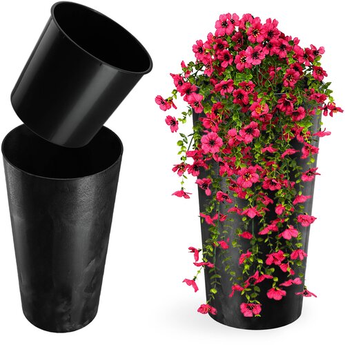 KADAX cvetlični lonec 36 cm pokrov z vložkom plastični cvetlični lonec črne barve, (5000352779) Cene