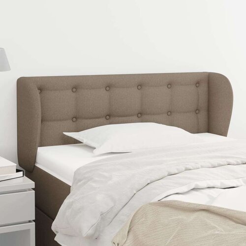  Vzglavje z u&amp;scaron;esi taupe 103x23x78/88 cm blago, (20736031) Slike