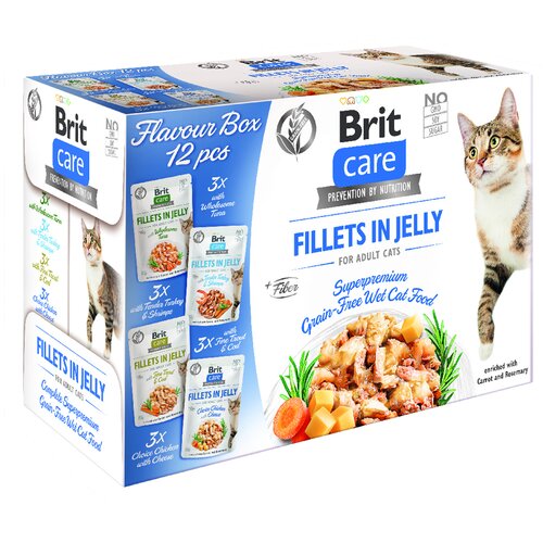 Brit Care Cat Fillets in Jelly 12 x 85 g - Paket okusov Cene