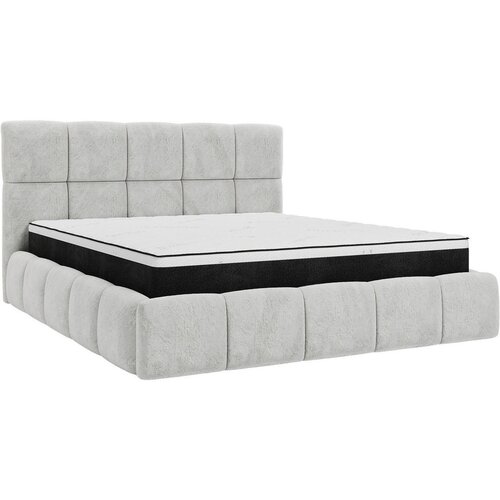 MID.YOU OBLAZINJENA POSTELJA 160 cm x 200 cm , les, tekstil, leseni material svetlo siva Slike