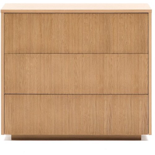 Kave Home Komoda u dekoru hrasta u prirodnoj boji 90x79x50 cm Helvine &ndash; Cijene