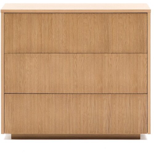 Kave Home Komoda v hrastovem dekorju v naravni barvi 90x79x50 cm Helvine &ndash; Cene