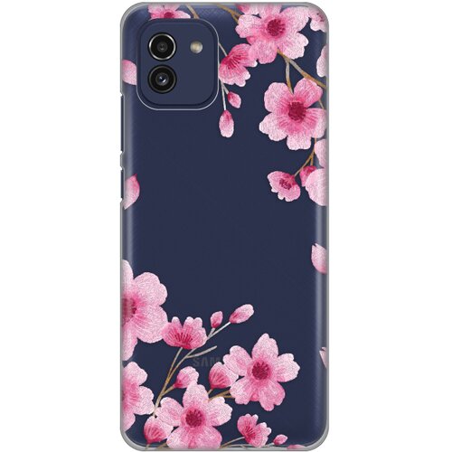 maska silikonska print skin za samsung A035G galaxy A03 rose flowers Slike