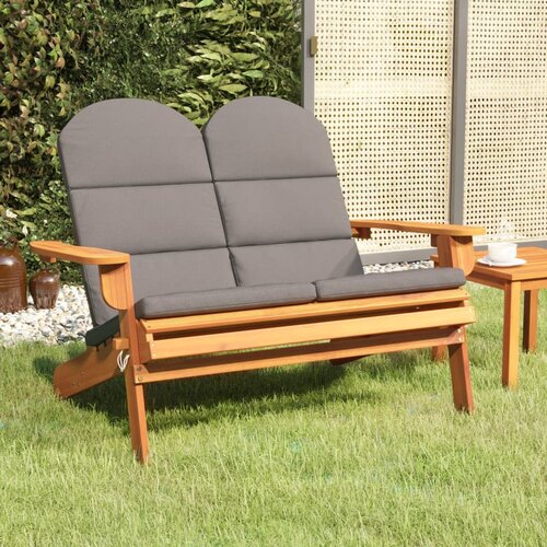 VidaXL Vrtna klupa Adirondack s jastucima 126 cm masivno drvo bagrema Slike