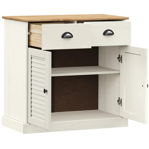  Komoda s ladicama VIGO 78x40x75 cm bijela od masivne borovine Slike
