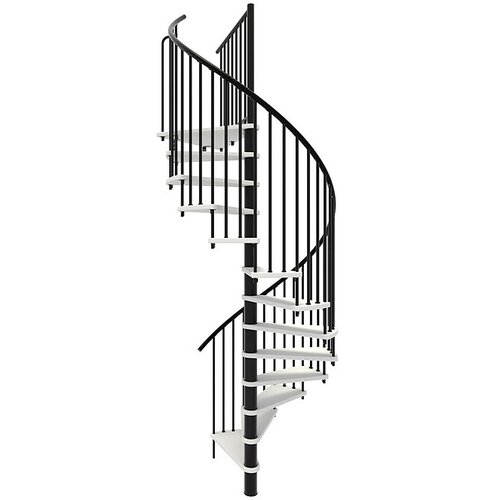 Minka Spiralno stopnišče Spiral Smart (Premer: 120 cm, Črna, Barva stopnice: Bela, Višina nadstropja: 305 cm) Cene