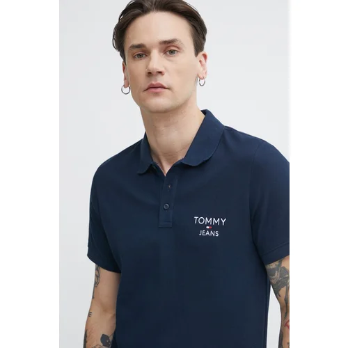 Tommy Jeans Bombažen polo mornarsko modra barva, DM0DM18927