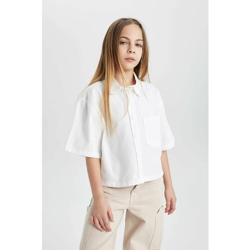 Defacto Girl Boxy Fit Cotton Short Sleeve Shirt Slike