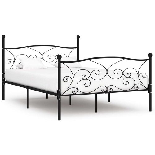 vidaXL Okvir za krevet s podnicama crni metalni 160 x 200 cm Cene