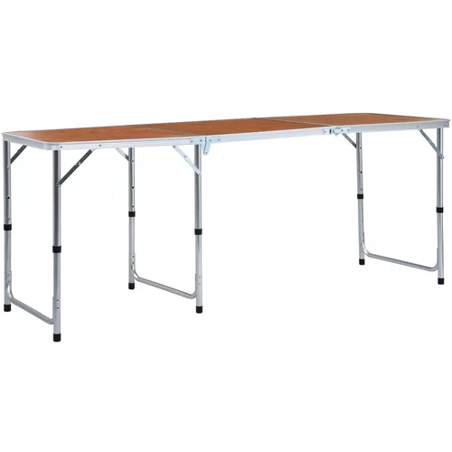 vidaXL Zložljiva miza za kampiranje iz aluminija 180x60 cm