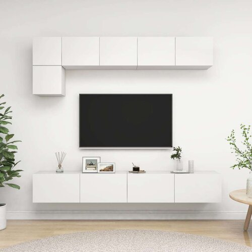  5-dijelni set TV ormarića bijeli od iverice Slike