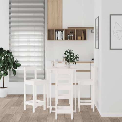 vidaXL Barska garnitura 5-delna bela trdna borovina Cene