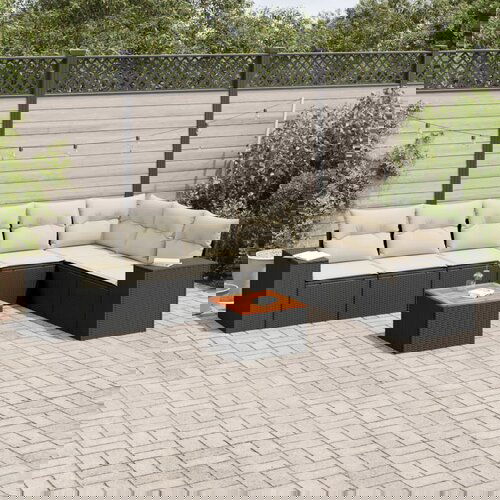 vidaXL 8-dijelni set vrtnih sofa od poliratana s jastucima crni Cijene