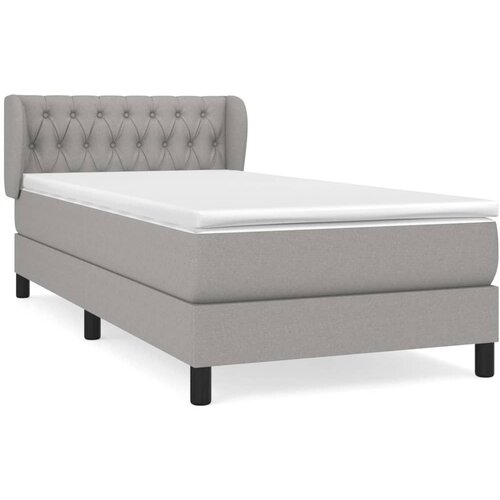 Maison Chic Box spring postelja - Vzmetna postelja z vzmetnico svetlo siv 100x200 cm blago SL7473, (21905191) Slike