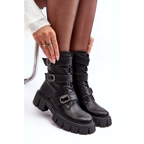 S. BARSKI Women&amp;#039;s Leather Ankle Boots Black SBarski Slike