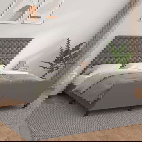  Posteljni okvir z vzglavjem siv 140x200 cm umetno usnje, (20902927) Slike