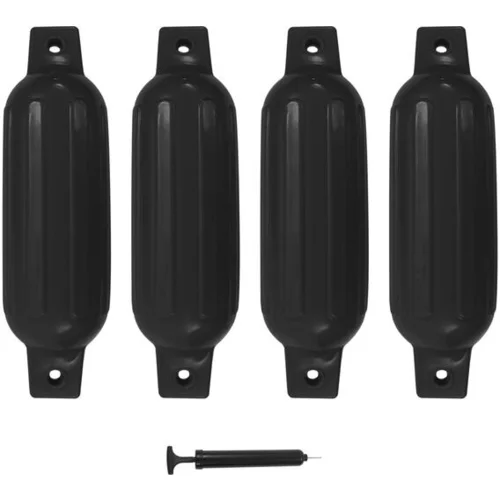  Odbojniki za čoln 4 kosi črni 41x11,5 cm PVC