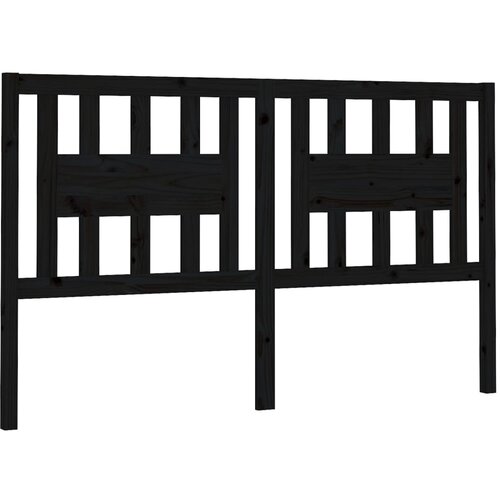 Maison Chic posteljno vzglavje - vzglavna omarica - nočna omarica črno 206x4x100 cm trdna borovina, (21705684) Slike